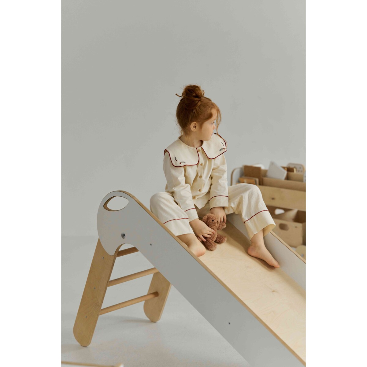 Drewniana zjeżdżalnia dla dzieci - składana