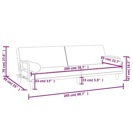 vidaXL Rozkładana kanapa z podłokietnikami, kolor taupe, obita tkaniną
