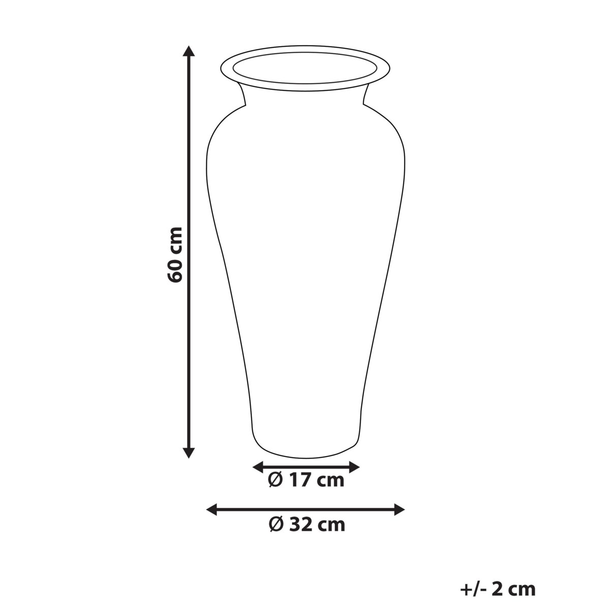 Wazon dekoracyjny SEPUTIH Ceramika 60 cm Brązowy