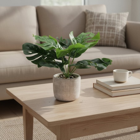 Sztuczny kwiat JAK ŻYWY do wazonu MONSTERA dekoracja roślina ZIELONA