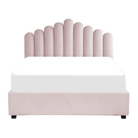 Łóżko z pojemnikiem welurowe 160 x 200 cm różowe VINCENNES