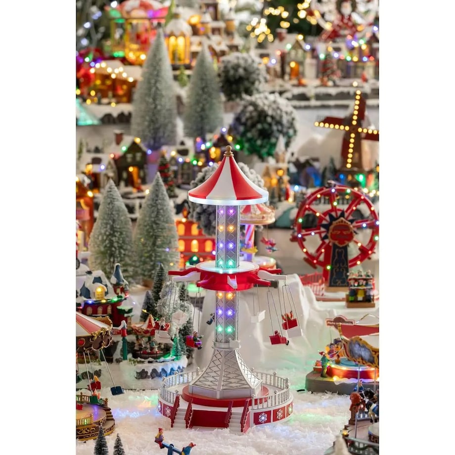 Dekoracja - grająca scenka świąteczna Karuzela 52x32x27,5 cm
