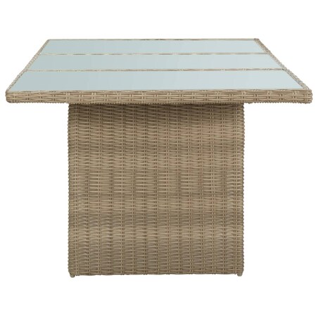 vidaXL Stół ogrodowy, brązowy, 200x100x74 cm, szkło i rattan PE