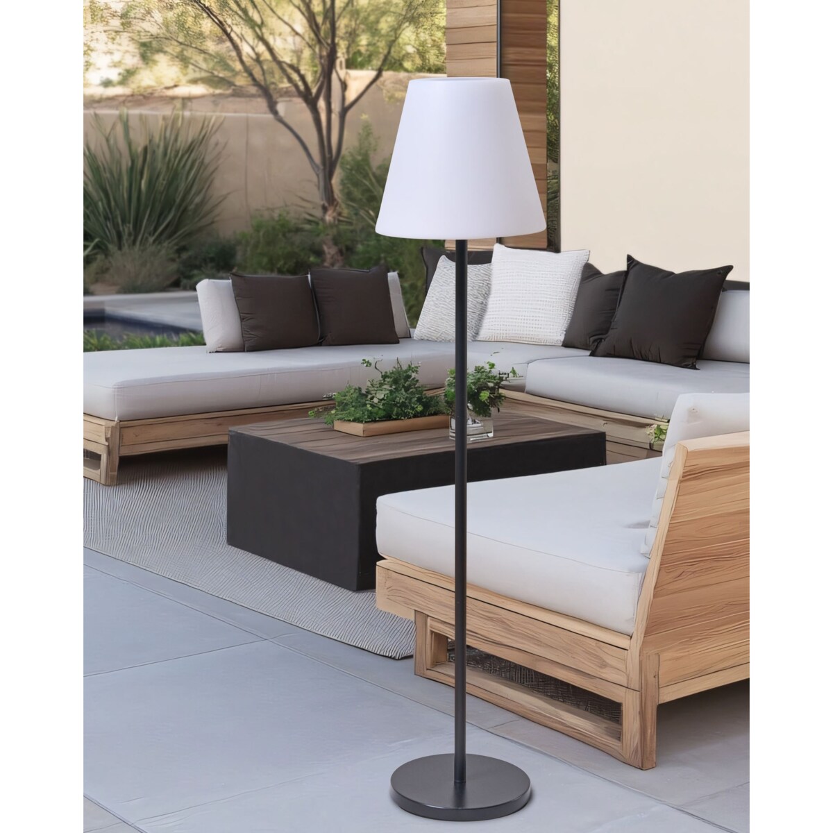 Lampa ogrodowa podłogowa LED FONESCA 150 cm Z pilotem Biały