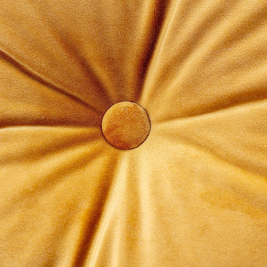 Poduszka kwadratowa Velvet z guzikiem, miodowy, 37 x 37cm, Velvet