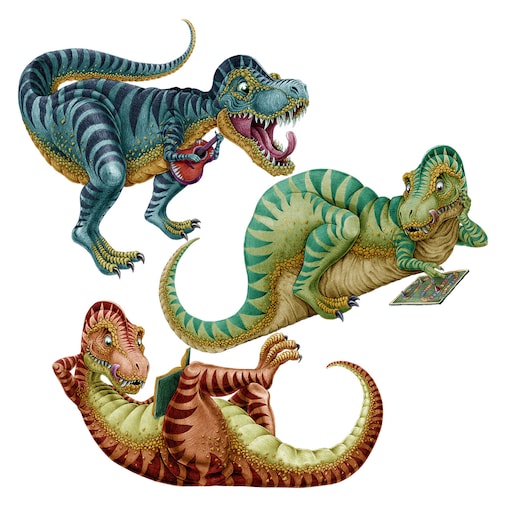 Zestaw naklejek na ścianę, Kolorowe dinozaury, 130cm