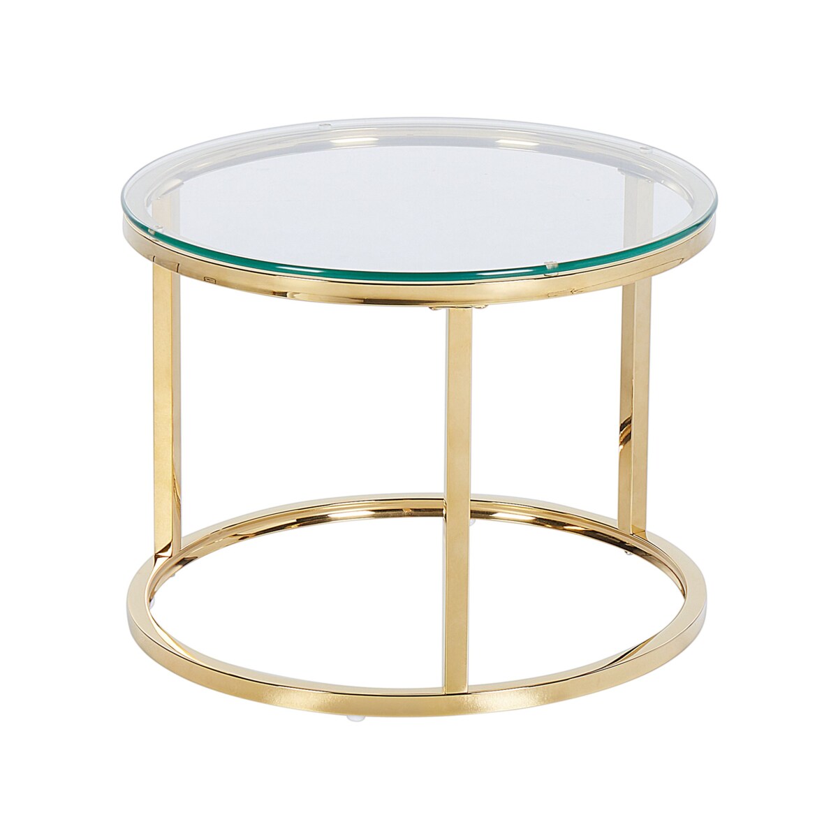 Zestaw 2 stolików kawowych GRANGE Szkło hartowane Złoty