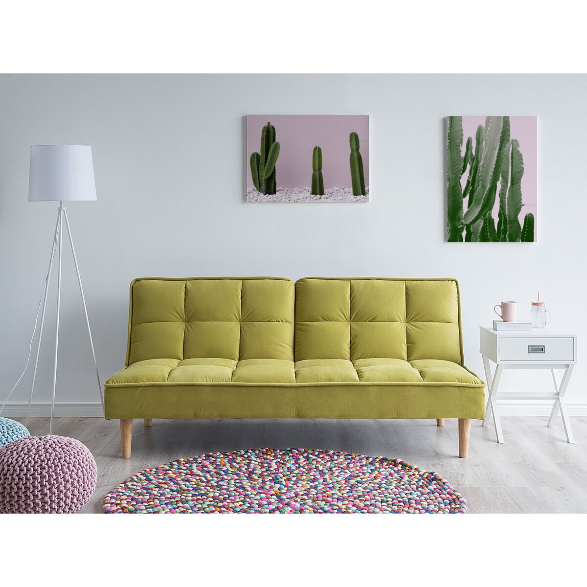 Sofa rozkładana zielona SILJAN