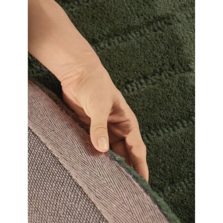Dywan wełniany okrągły 150cm do salonu ,miekki zielone włosie,efekt 3d
