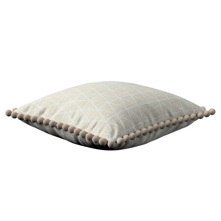 Poszewka Wera na poduszkę 45x45 trójkąty na beżowo-lnianym tle