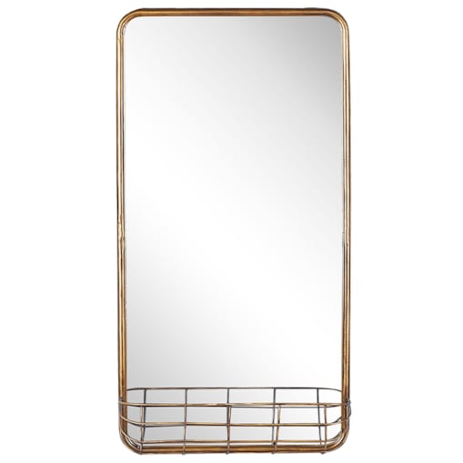 Metalowe lustro ścienne 80 x 40 cm złote MACON