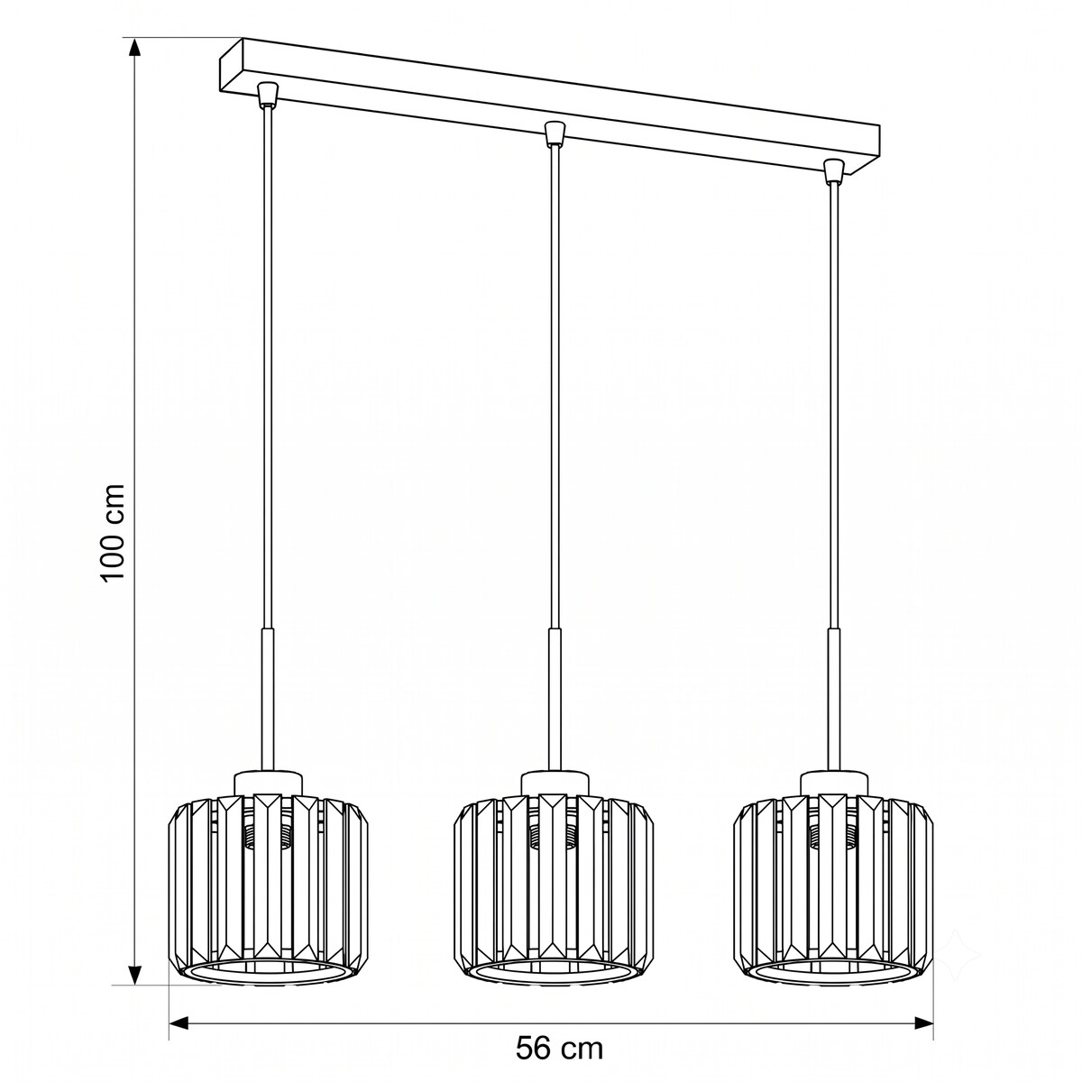 lampa wisząca 3 punktowa czarna edylit nad stół