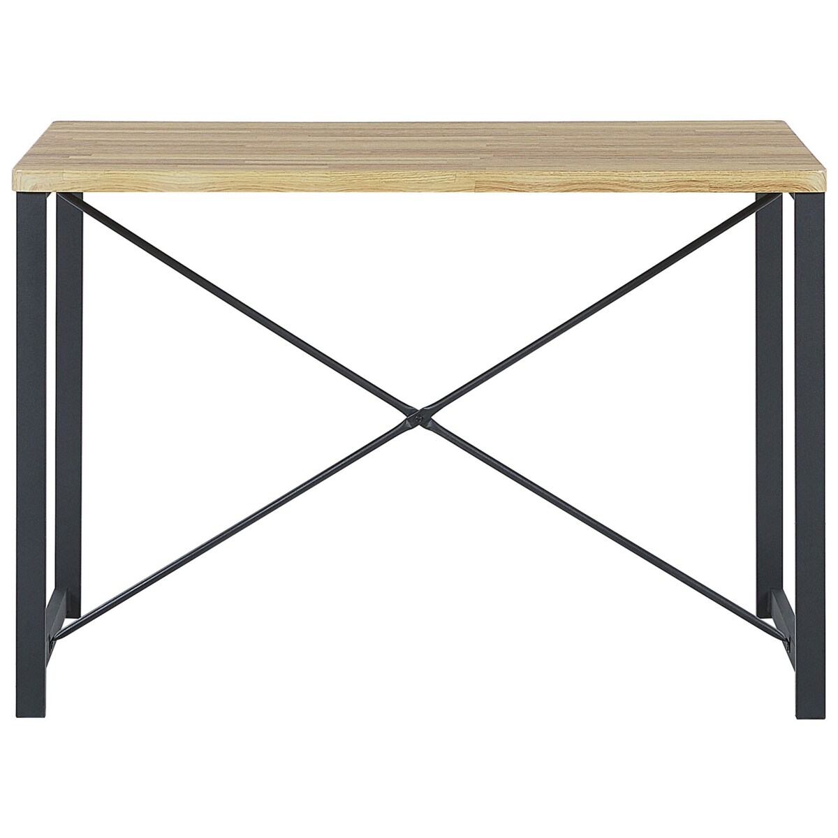 Zestaw do jadalni stół 2 krzesła i ławka jasne drewno z czarnym FLIXTON