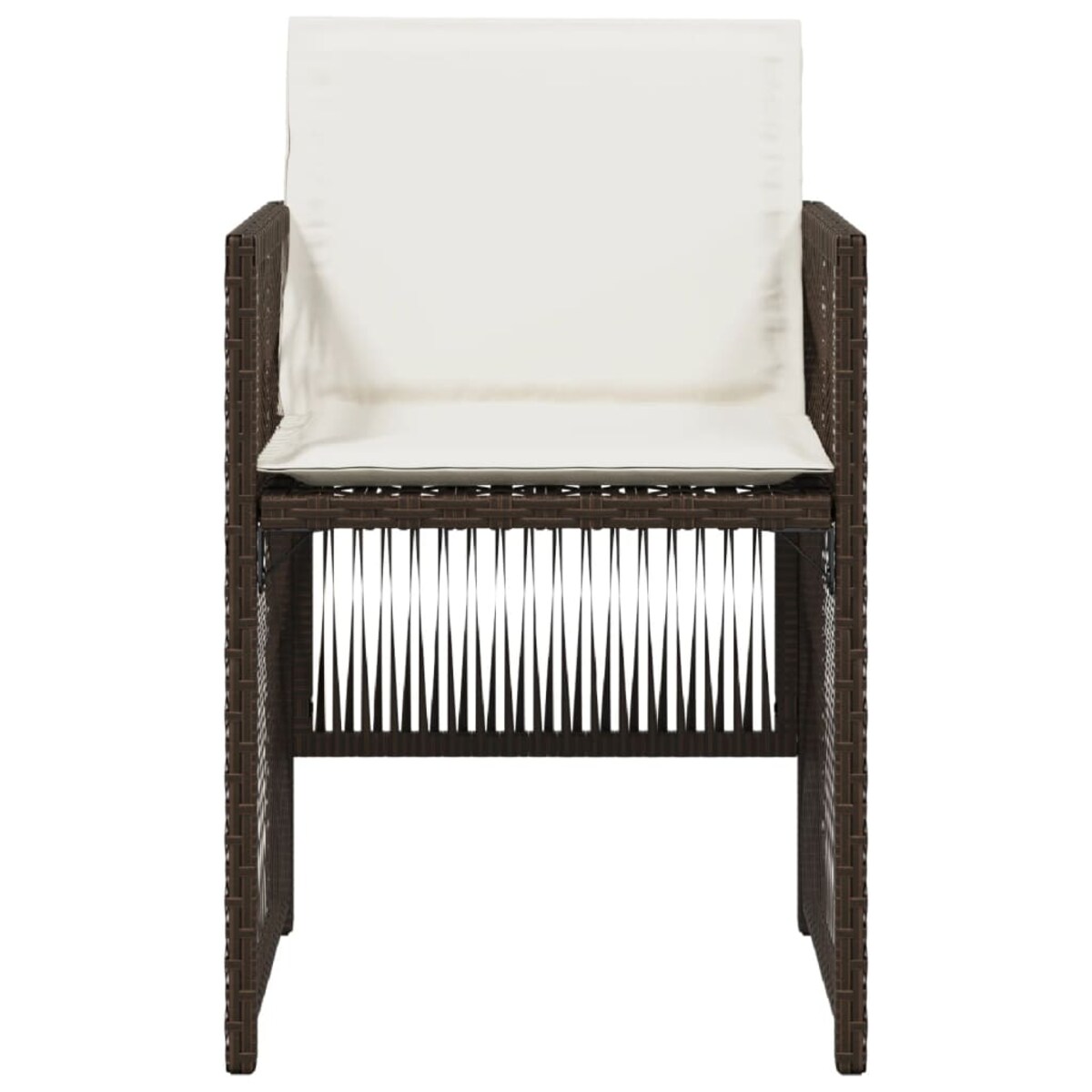 vidaXL Krzesła ogrodowe z poduszkami, 4 szt., brązowe, polirattan