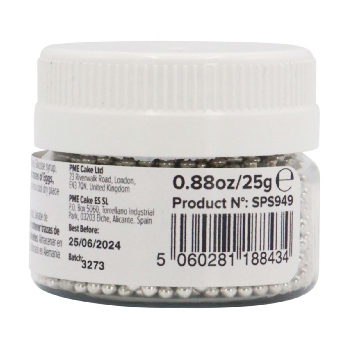 PME Cukrowe perełki dekoracyjne 100 g 2.3 mm, srebrny