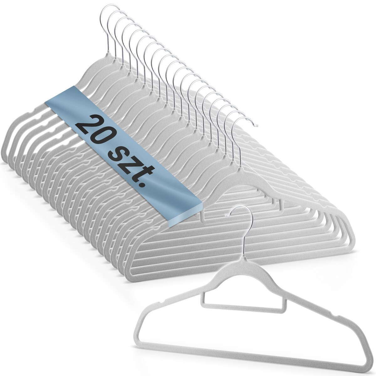 Wieszaki na ubrania welurowe do szafy zestaw 20szt. Massido