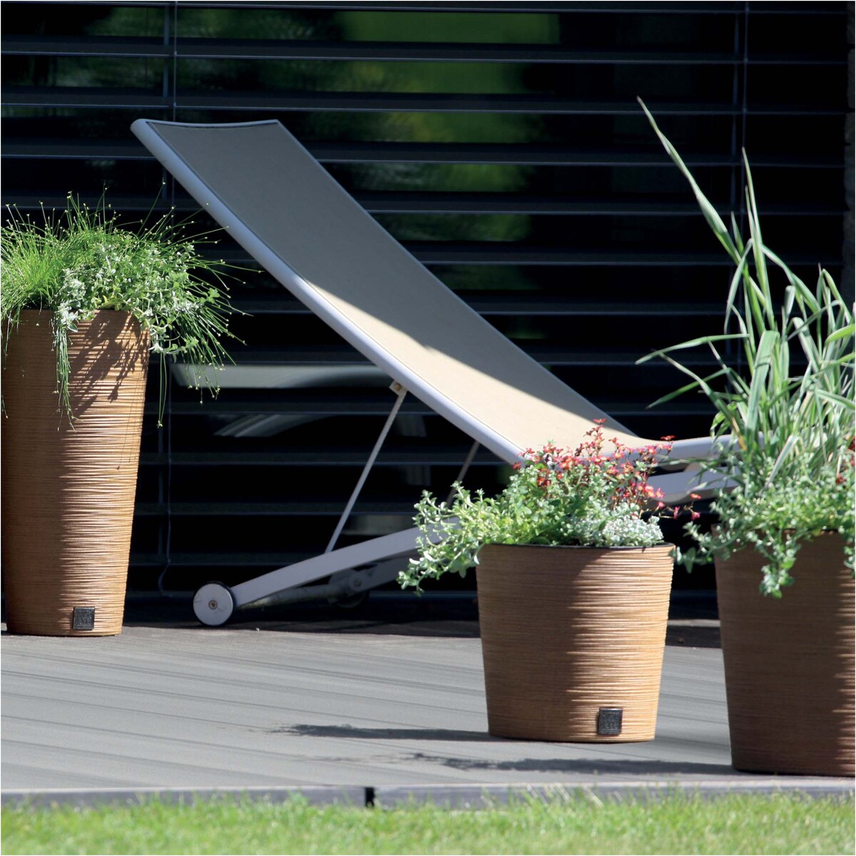 Doniczka Donica Ogrodowa 25 Cm Okrągła Na Taras Do Ogrodu Domu Eco Wood Kawa