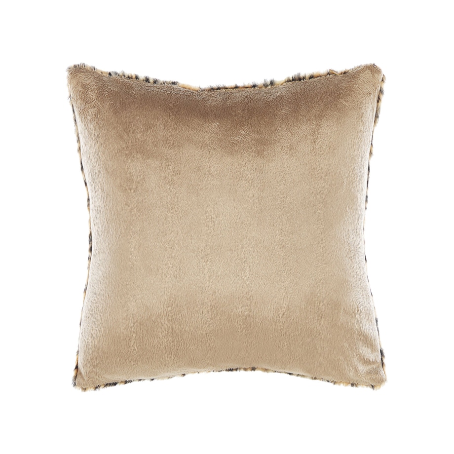 2 poduszki dekoracyjne włochacze w panterkę 45 x 45 cm brązowe FOXTAIL