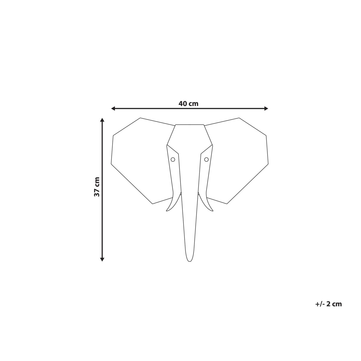 Dekoracja ścienna Słoń GAROUA Drewno mango 37 cm Brązowy