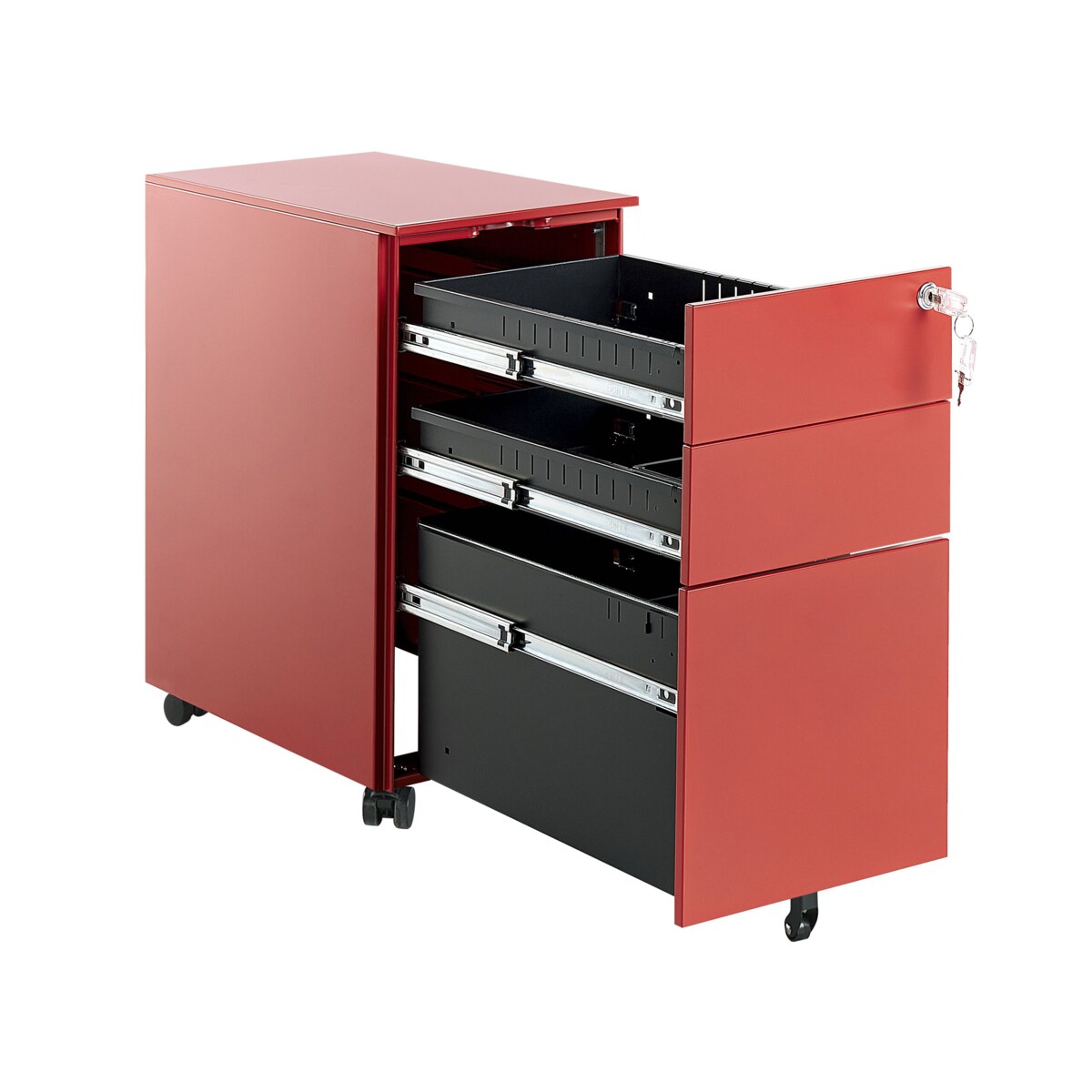 Szafka biurowa metalowa czerwona BOLSENA