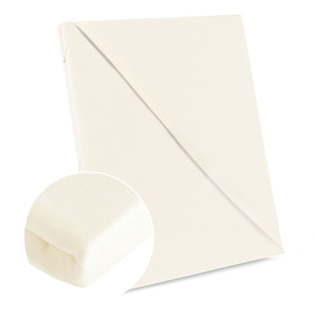 Prześcieradło bawełniane bez gumki 200x220 + dodatkowe 5cm po bokach kremowe