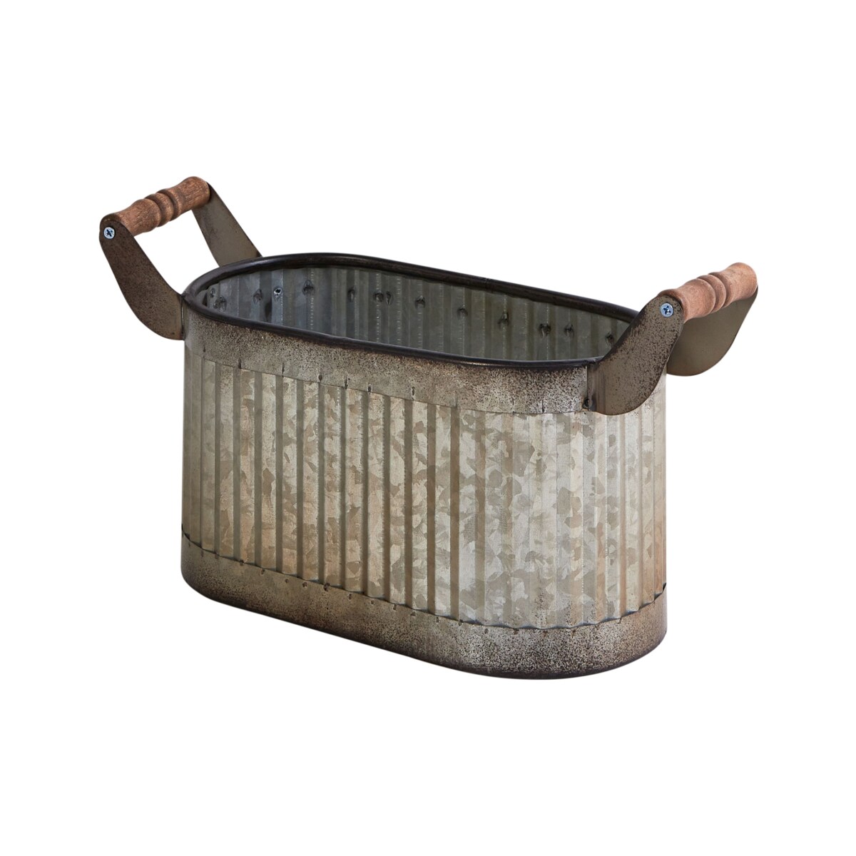 Zestaw 2 doniczek TULIPE Metal 31/41 cm Szary