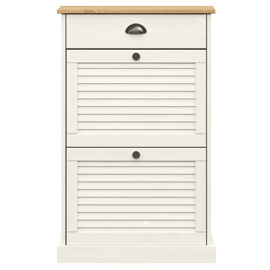 vidaXL Szafka na buty VIGO, 60x35x96 cm, biała, lite drewno sosnowe