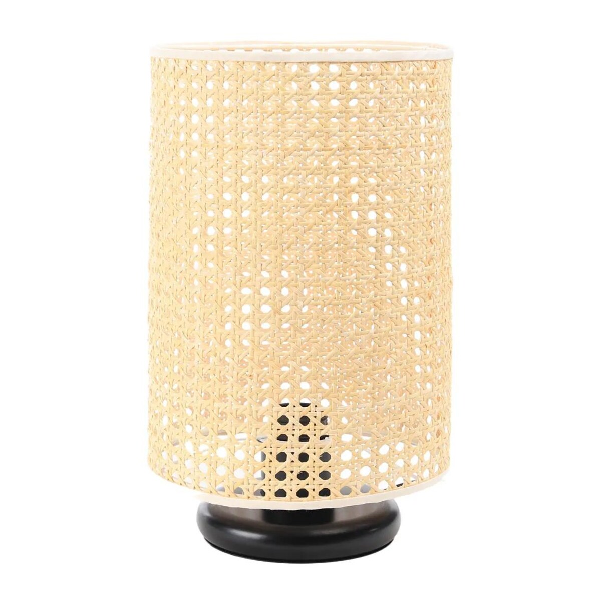 Lampa stołowa BOHO LOW BLACK rattan naturalny