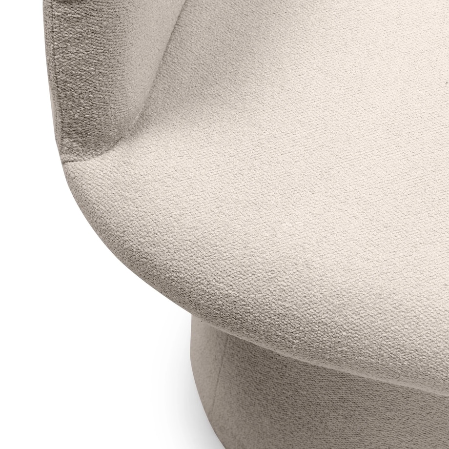 Krzesło tapicerowane obrotowe beżowe bouclé Nalf