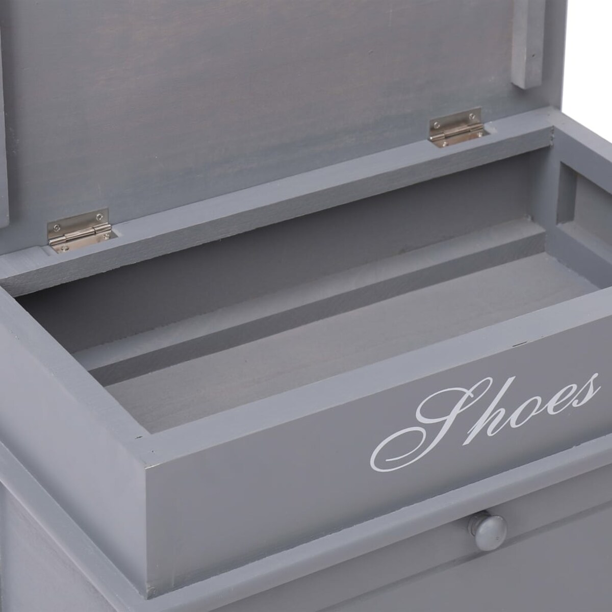 vidaXL Szafka na buty, szara, 50 x 28 x 58 cm, drewno paulownia