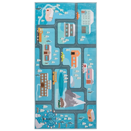 Dywan dziecięcy nadruk z miastem 80 x 150 cm KIGI