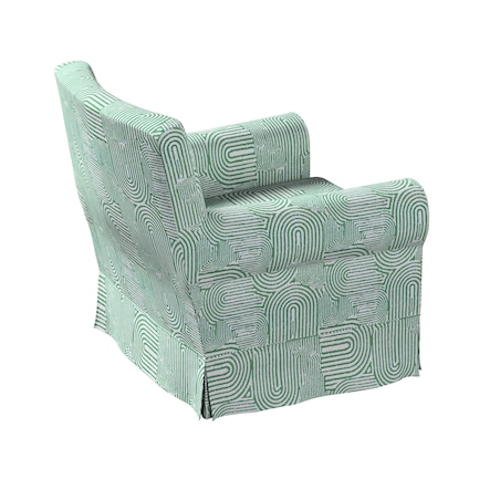 Pokrowiec na fotel Ektorp Jennylund, miętowe łuki na kremowym tle, 78 x 85 x 84 cm, Cosy Home