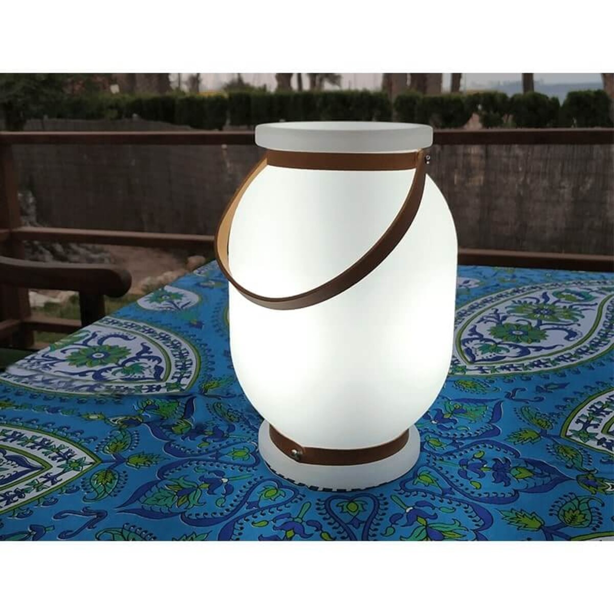 Lampka przenośna do ogrodu Candela LUMCN030WLNW King Home LED 3W 6000K lampion biała