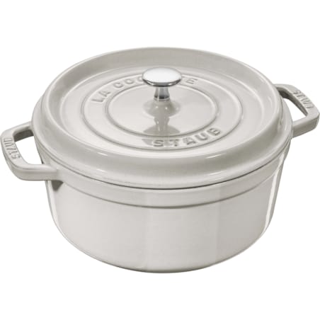 Garnek żeliwny okrągły Staub - 5.2 ltr, Biała trufla