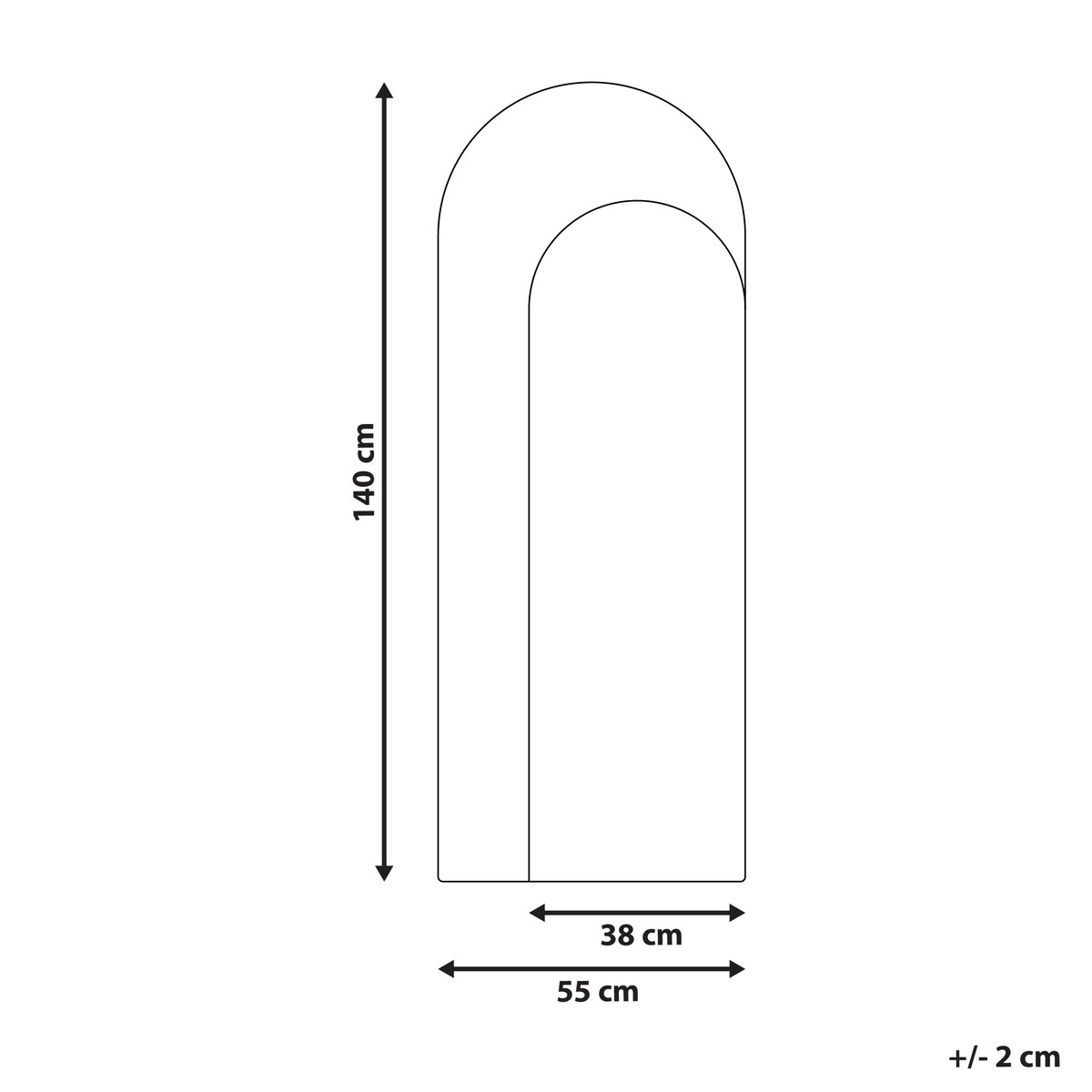 Lustro ścienne GROISES 55 cm 140 cm Pomarańczowy
