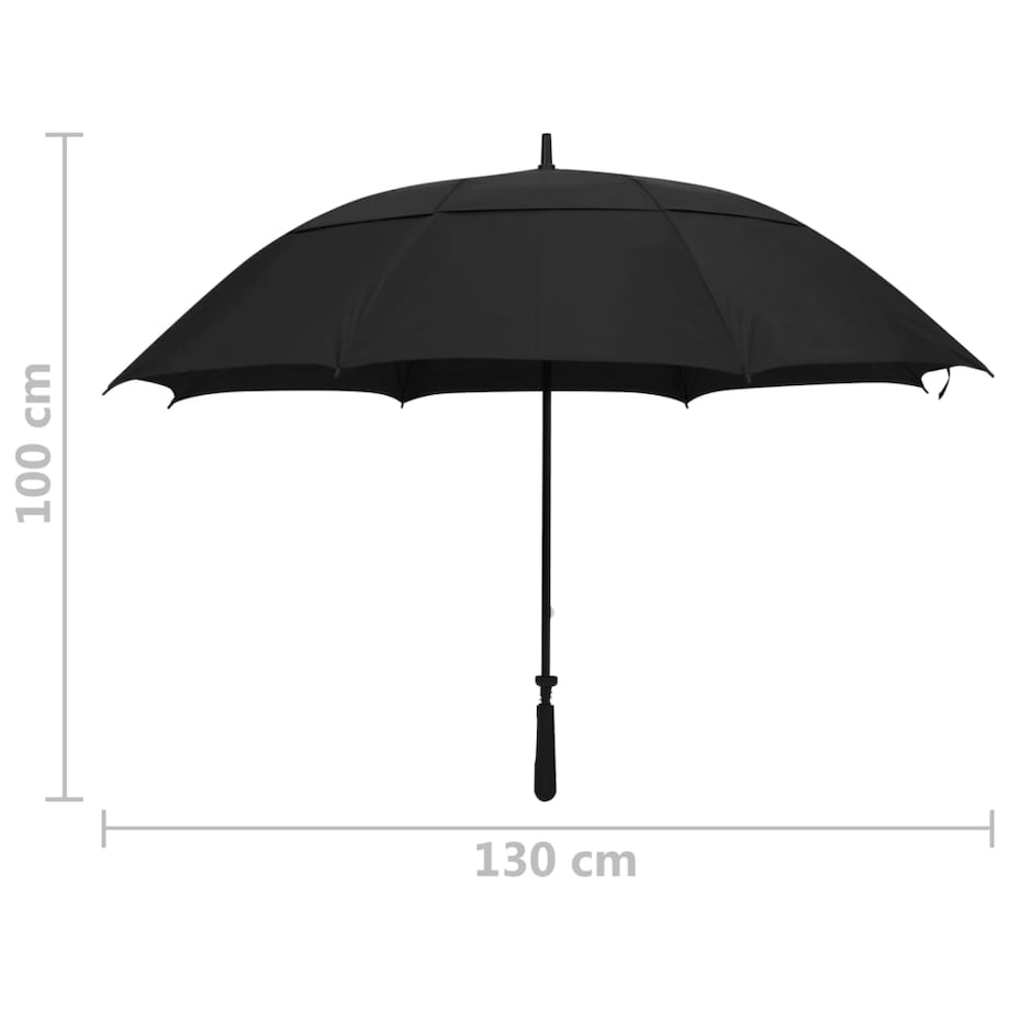 vidaXL Parasolka czarna, 130 cm