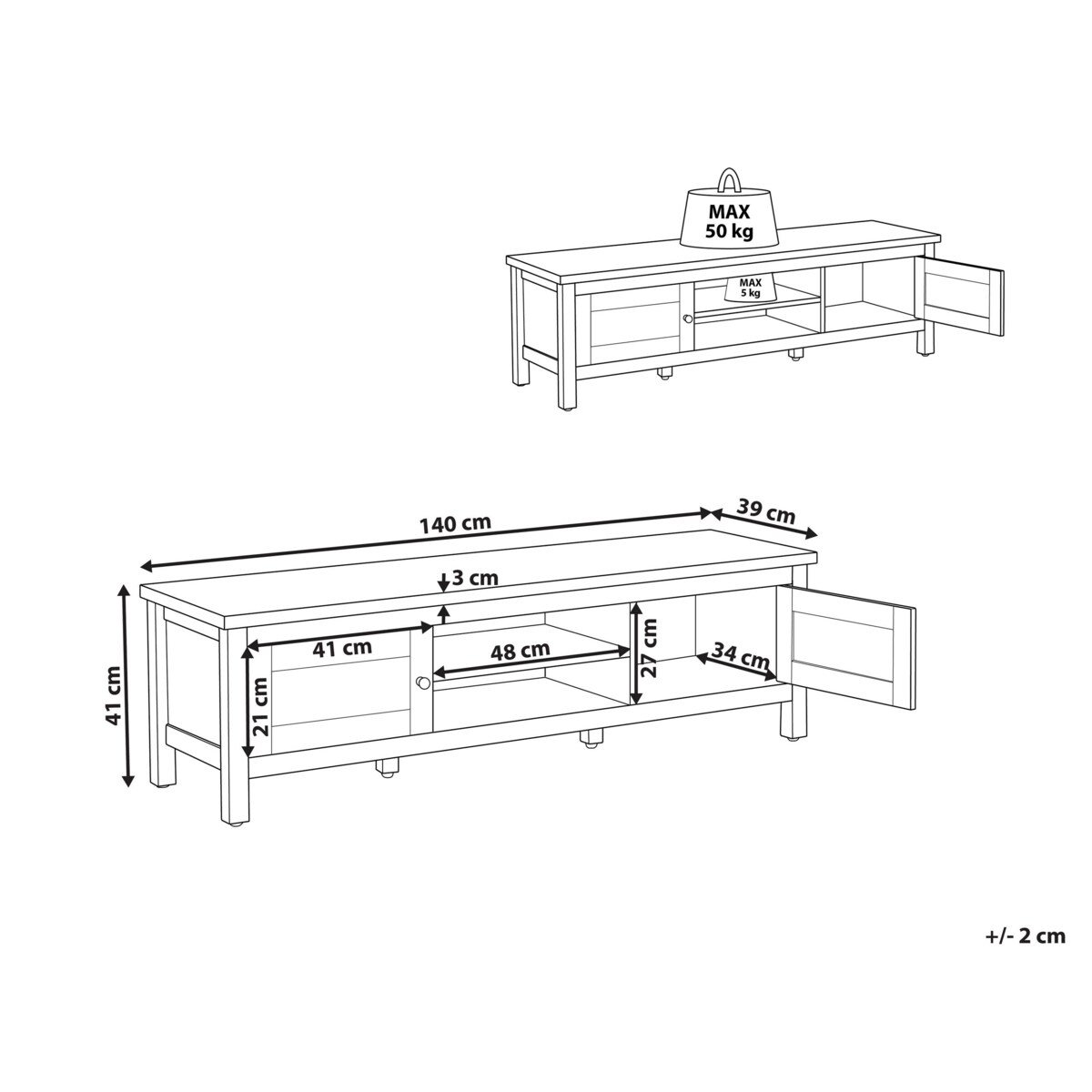 Szafka RTV ATOCA Złamana biel