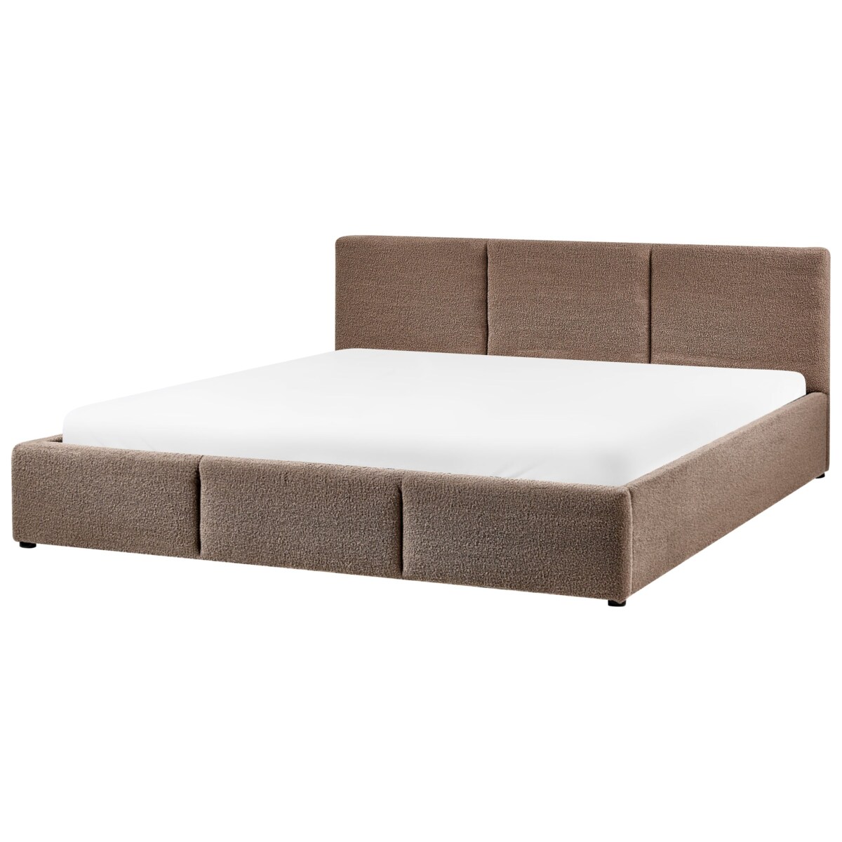 Łóżko z pojemnikiem Boucle BOUSSE 180 x 200 cm Beżowoszary