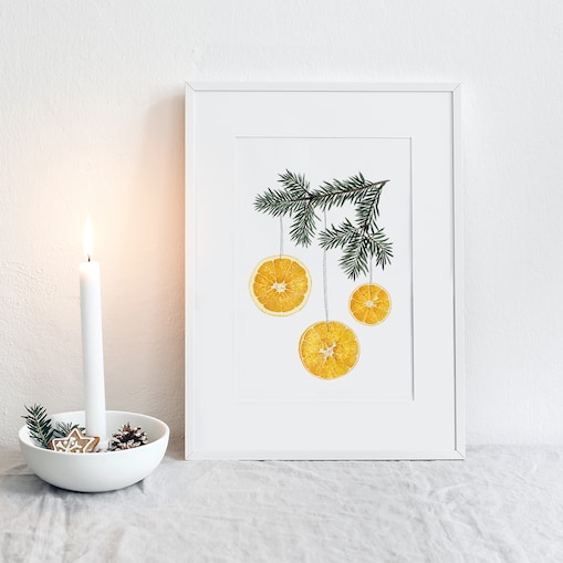 Plakat Pomarańcza z gałązką 30x40cm