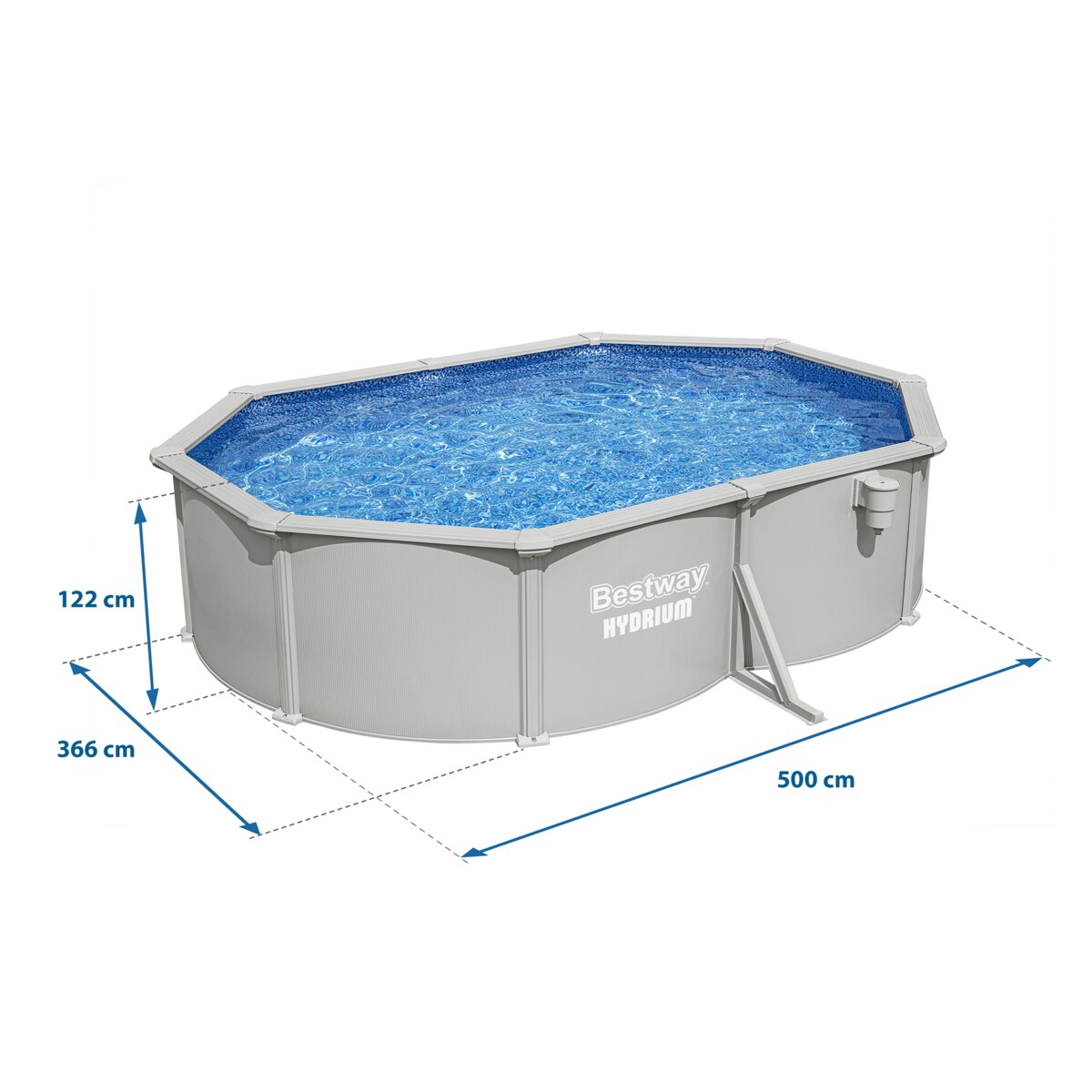 Basen stelażowy Hydrium 500x366x122 Bestway całoroczny 56586 zestaw