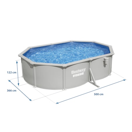 Basen stelażowy Hydrium 500x366x122 Bestway całoroczny 56586 zestaw