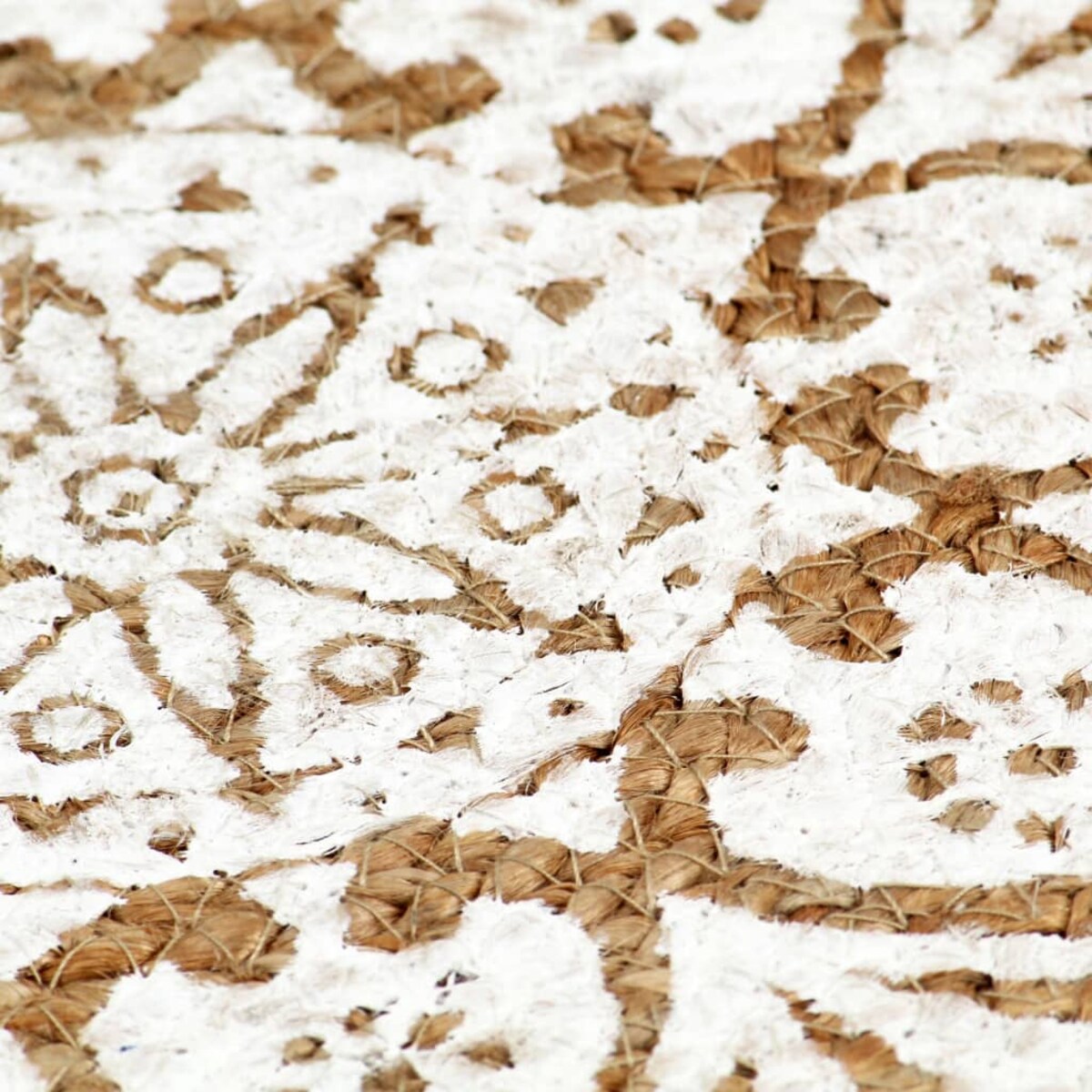 vidaXL Maty na stół, 4 szt., białe, 38 cm, okrągłe, juta