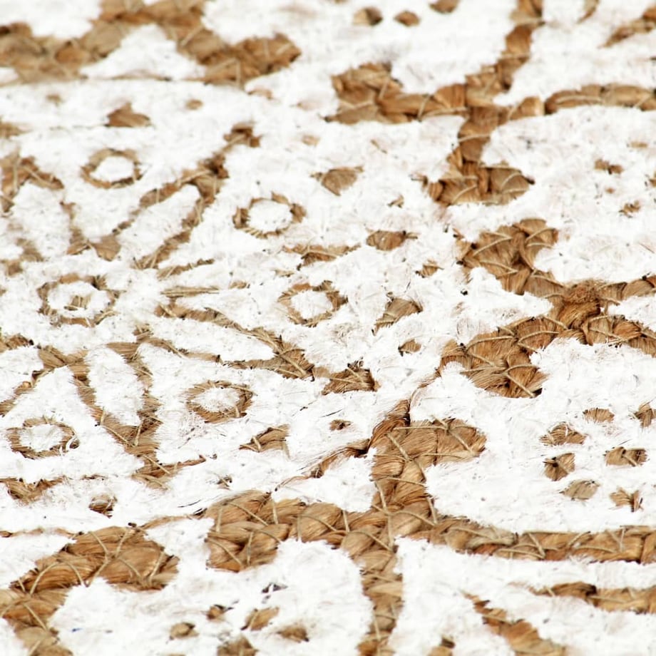 vidaXL Maty na stół, 4 szt., białe, 38 cm, okrągłe, juta