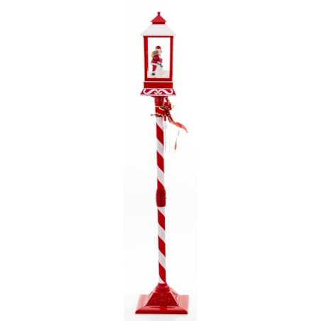 Latarnia świąteczna LED 150x37x27 cm MAYAK biało-czerwona z pozytywką