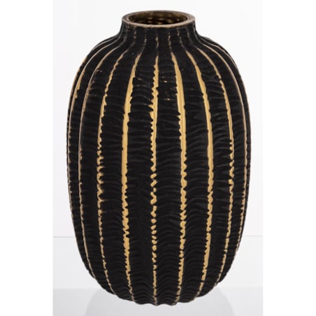 Wazon szklany 23x15x15 cm KADO-4 ze złotym prążkowaniem tall