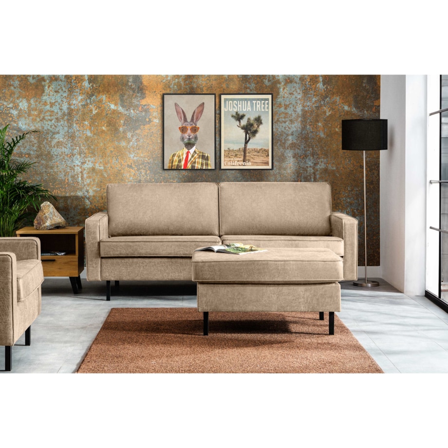 KONSIMO INVIA Sofa w stylu loftowym, 3-osobowa, kolor beżowy
