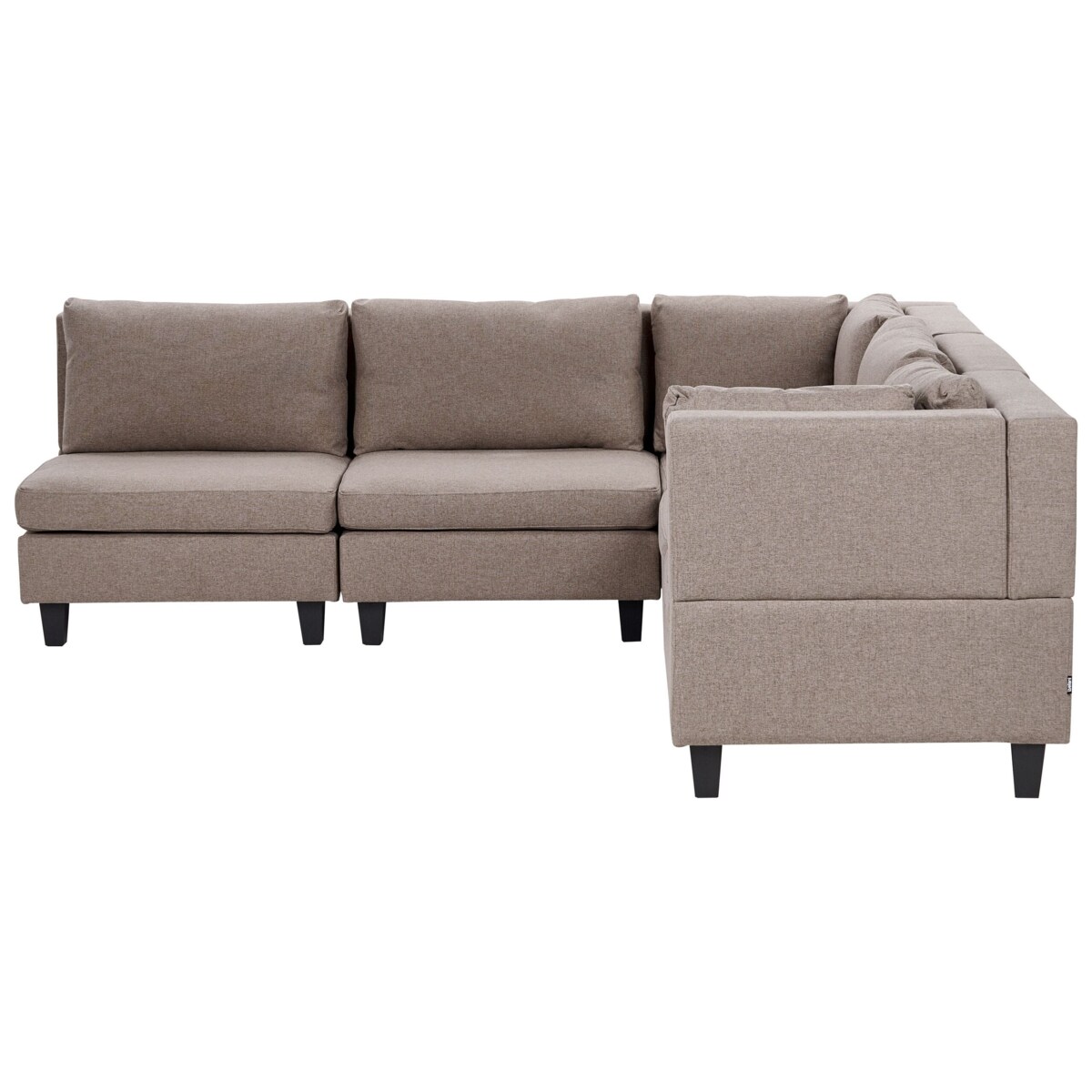 Tapicerowany lewostronny narożnik modułowy 5-osobowy brązowy UNSTAD