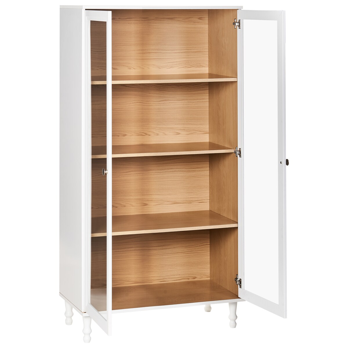 Witryna ze szklaną gablotą TINGLEDALE 80 cm Biały
