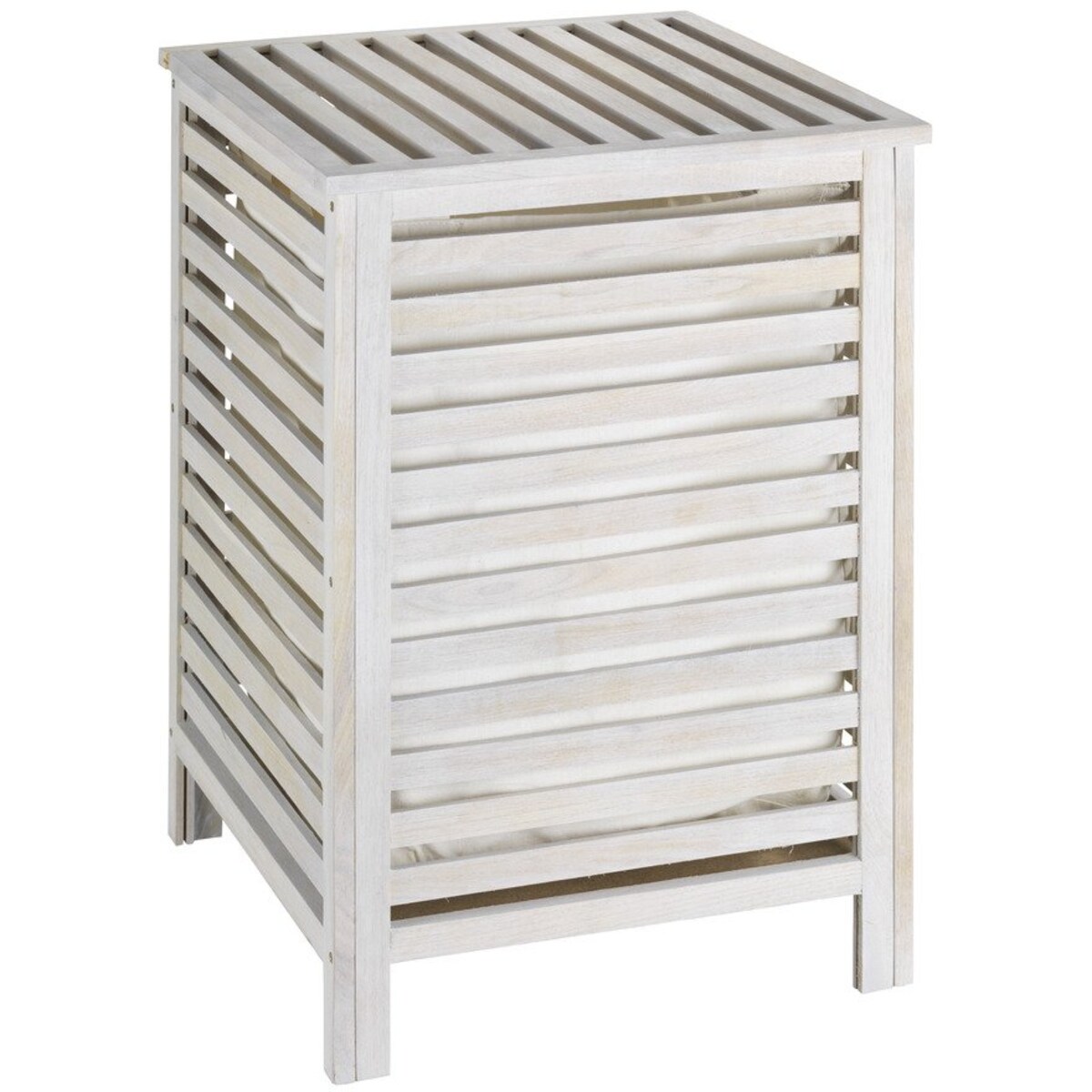 Kosz na pranie NORWAY WHITE - schowek na ręczniki, WENKO