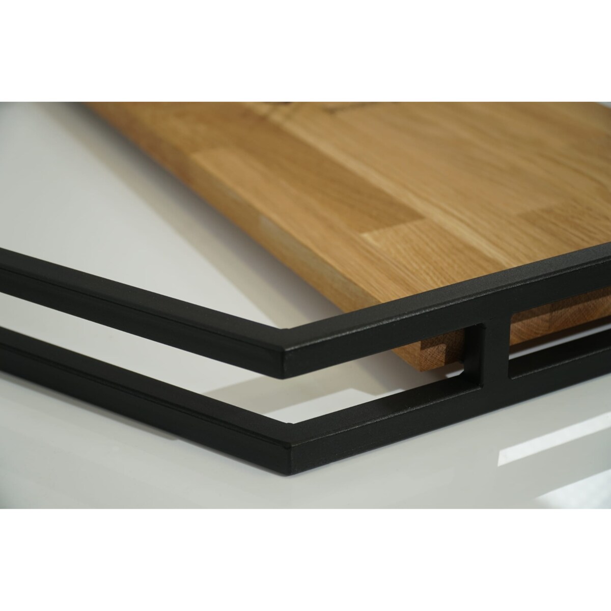 Zegar ścienny drewniany do salonu LOFT HEXAGON 80cm